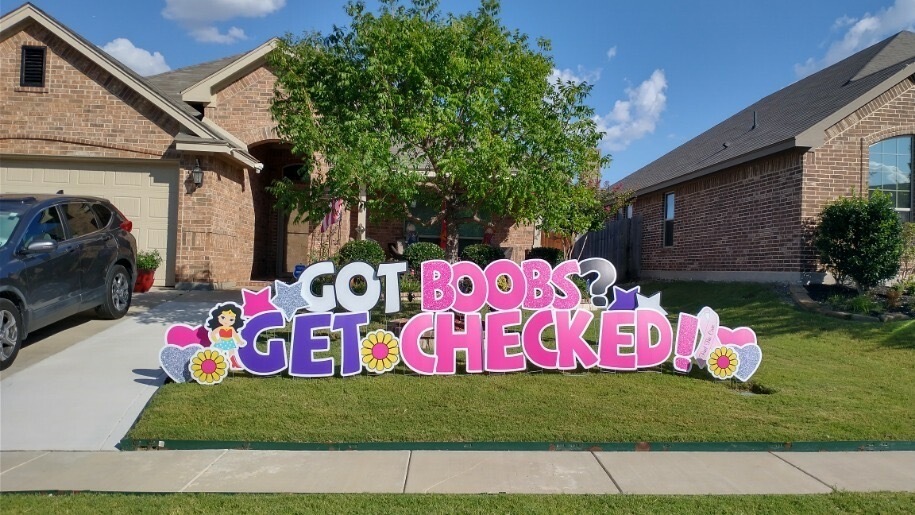 customized yard signs for breast cancer awareness