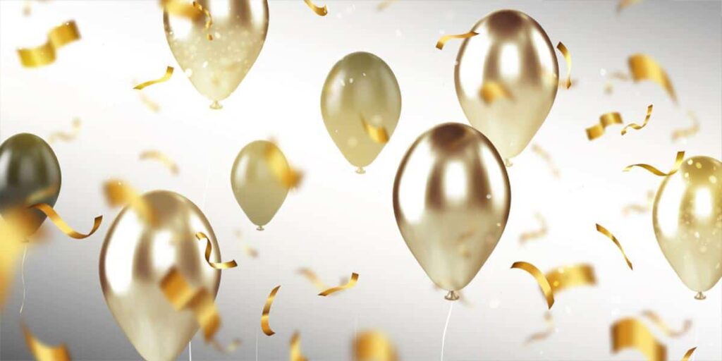 gold birthday balloons
