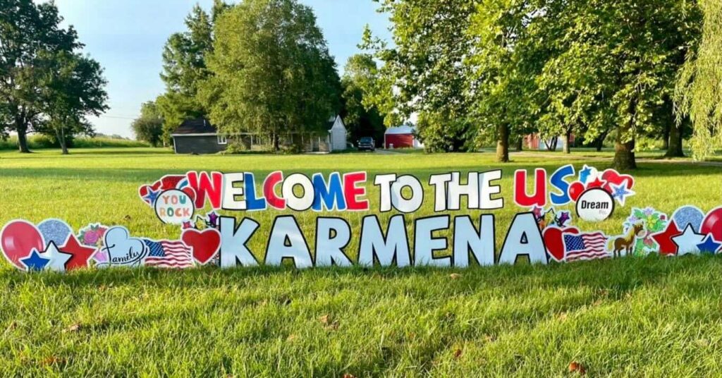 military welcome home yard signs