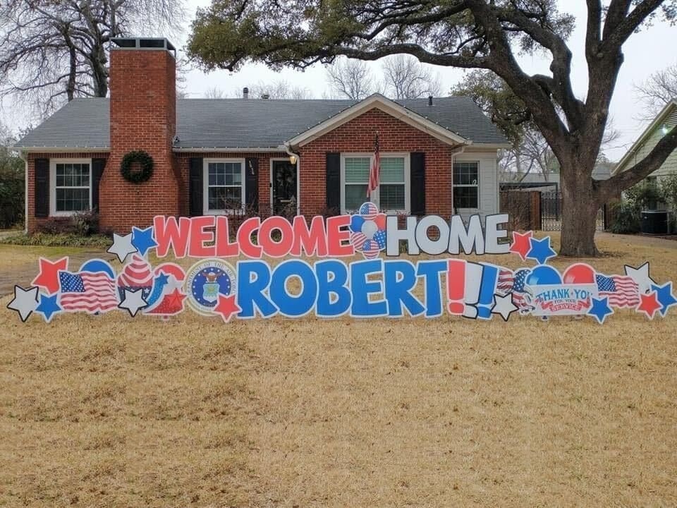 welcome home yard signs military