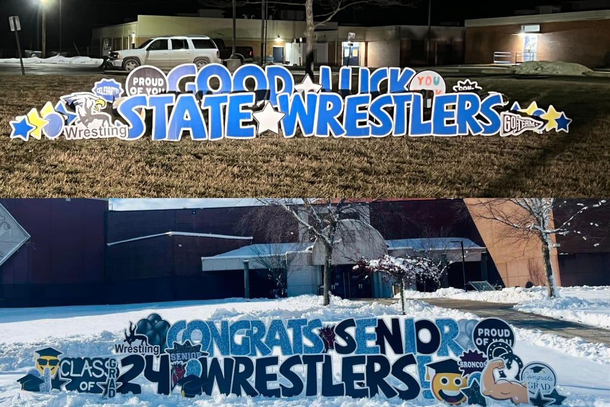 wrestling yard signs